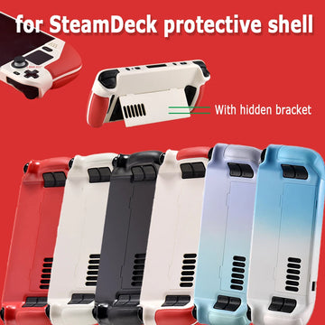Full Protective Case for Steam Deck Cowhide wrap host Protective Soft Leather Grip Non-slip Cover hard shell bracket Accessories Apsilon