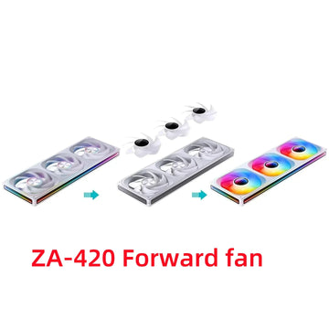 Jonsbo ZA-420/140 Computer Case Fan DIY Exchange 2 Sets Fan Blades  5V ARGB 140mm PWM Reverse Combination Cooling Fan Apsilon