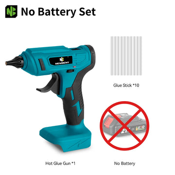 NEWBENY 280°C Hot Melt Glue Gun Portable Rechargeable with 10pcs 11mm Glue Sticks DIY Repair Tool For Makita 18V Battery Pin Apsilon