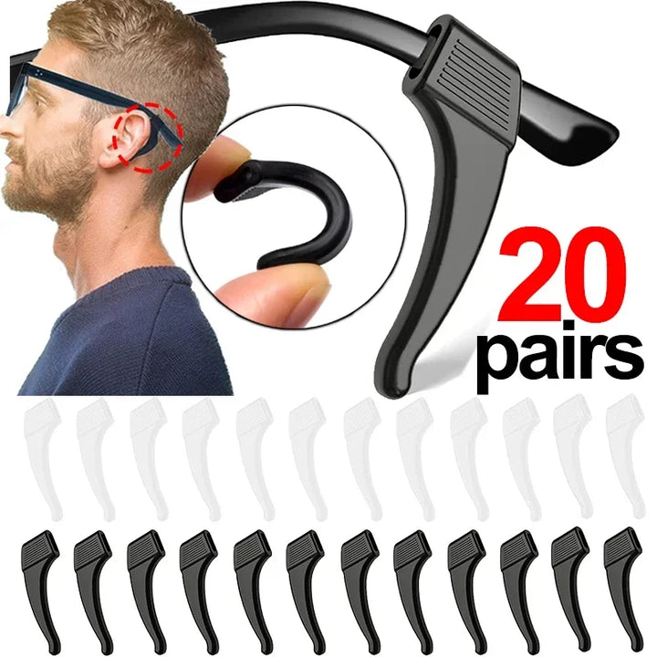 2/40pcs Silicone Ear Hook Anti-slip Glasses Leg Ear Sleeve Bracket Fastener Sunglasses Accessories Grip Anti-fall Eyewear Holder Apsilon