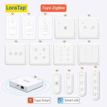 LoraTap ZigBee 3.0 Wireless 14 EU US Push Button Remote Tuya Scene Automation Control Switch Smart Life App Hub Need Apsilon