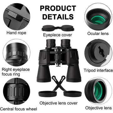 20x50 Military Binoculars for Adults with Smartphone Adapter With BAK4 Prism FMC Lens Telescope Tactical Binoculars for Hiking Apsilon