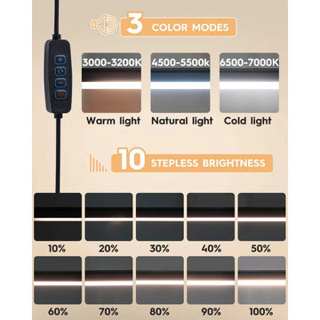 10W LED Desk Lamp with Clamp Adjustable Swing Arm Dimmable Table Light 3 Color Modes 10 Brightness Levels Eye-Caring USB Reading Apsilon