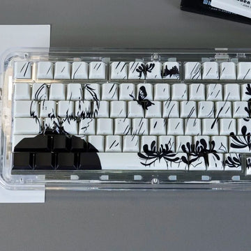 130 Key Tokyo Ghoul Theme Kaneki Ken Keycaps Cool Key Cap PBT Cherry Profile for Cherry MX 61 63 64 68 87 104Mechanical Keyboard Apsilon