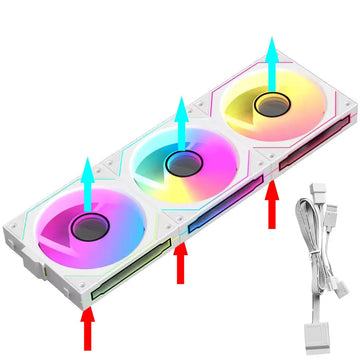 JUMPEAK MX120 240mm 360mm Modular Stackable Splicing PC 120mm Case Cooling Fan ARGB Infinite Mirror For Computer Water Cooler Apsilon