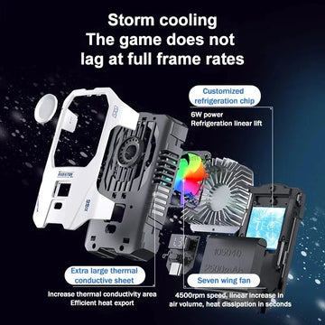 X136 Cell Phone Semiconductor Back-clip Cooling Radiator Built-in 2500mAh W/ Digital Display 3 Gears Adjustable PUBG Game Cooler Apsilon