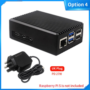 Raspberry Pi 5 Aluminium Alloy Case Metal Shell with Silicone Heatsinks Passive Cooling Enclosure for Raspberry Pi 5 Apsilon
