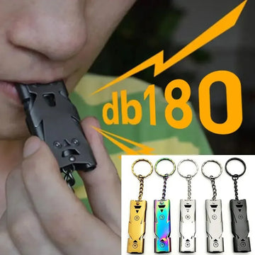 Double Pipe Whistle Pendant Keychain High Decibel Portable Outdoor Survival Emergency Camping Tool Multifunction 1PC Apsilon