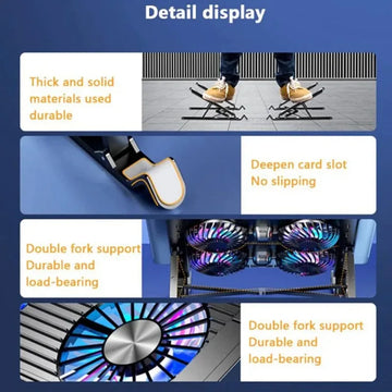 New Laptop Cooler Base Stand Foldable Laptop Cooling Pad Portable Adjustable Notebook Stand for 13-17.3 Inch with 4 Fans Apsilon