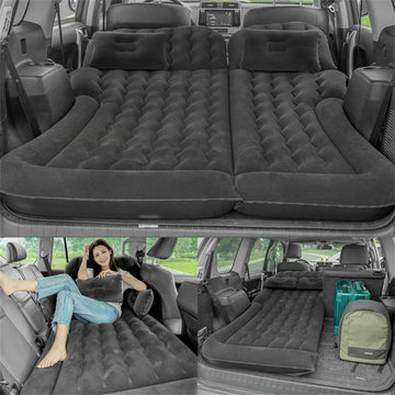 Inflatable Car Mattress Bed Truck SUV Backseat Camping Air Mattress with Air Pump & Pillow, Blow Up Car Sleeping Mattress Apsilon