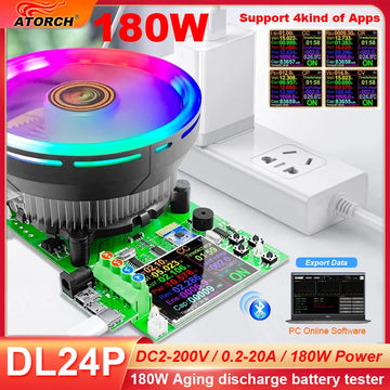 DL24/P Color 2.4' DC USB Tester Electronic Load Lithium Battery Capacity Monitor Discharge Charge Power Meter Supply Checker APP Apsilon