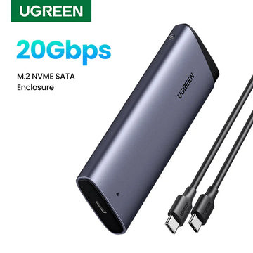 UGREEN 20Gbs M2 SSD Enclosure NVME SATA Dual Protocol M.2 to USB C SSD Adapter support 8TB for NVME PCIE NGFF SATA Disk Apsilon