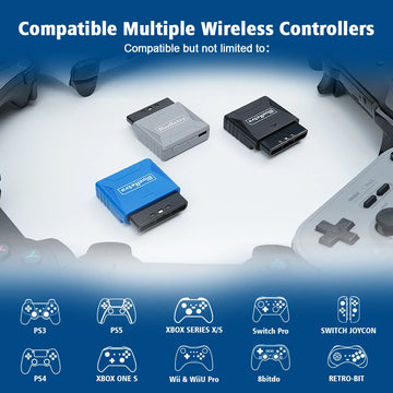 RetroScaler Mini Blueretro Receiver Adapter for PS1 PS One PS2 Compatible with 8bitdo PS4 PS5 Xbox Series X Wireless Controller Apsilon