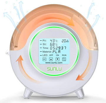 SUNLU S2 Dryer Box With Fan Upgrade 3D Filament Dry Box 82mm MAX70℃ 360° Heating Humidity Display LED Touch Screen Time Setting Apsilon