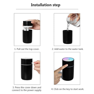 HOMEFISH Colorful Portable Mini Air Humidifier USB Rechargeable Wireless Home Car Aroma Diffuser Essential Oil Atomizer Apsilon