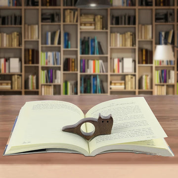 Wooden Pet Cat Dog Reading Bookmark Bookmarks Rings School Supplies Student Pages Guide Marker Marking Sign Book Page Holder Apsilon