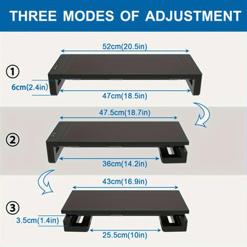 Monitor Stand Riser, With Foldable, Height Adjustable Computer Stand, Desk Shelf Riser with Storage Drawer &Tablet Phone Apsilon