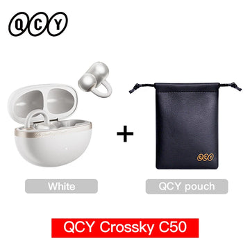 QCY Crossky C50 Open Ear Wireless Earbuds Bluetooth 6.0 Comfort Clip On Sports Earphone 4 Mic AI Clear Call Bass Boost Headphone Apsilon