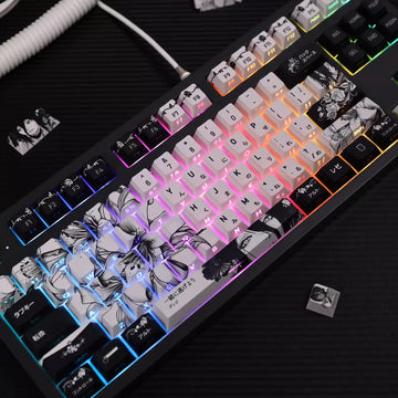 REZE Anime Theme Keycaps Set Customized PBT Sublimation Cherry Profile Keyboard Keycaps for Mechanical Keyboard Accessories Girl Apsilon