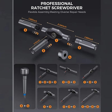 74 In 1 Ratchet Screwdriver Set Magnetic Precision Bit Kit Detachable T Handle Portable Repair Tool for Phone Laptop Computer Eyeglasses Bicycle Electronics DIY Home Maintenance Multi Function Hand Tools Torx Hex Phillips Scr Apsilon