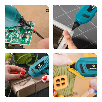 NEWBENY 280°C Electric Hot Melt Glue Gun Portable Rechargeable DIY Repair Tool with 10pcs Glue Sticks Set For Makita Battery Pin Apsilon