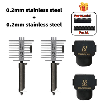 For Bambu lab A1/A1 mini/A2L Hotend Kit Hardened Steel Nozzle 0.2/0.4/0.6/0.8mm nozzle For Bambu lab 3D printer Accessory Apsilon