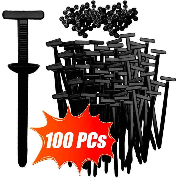 Universal Car Nylon Cable Tie Buckles Heavy Duty Self-Locking Zip Ties Holder with Pin Button Fasteners Car UV Resistant Ties Apsilon