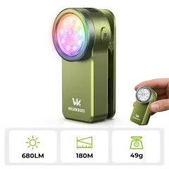 Wurkkos HD03 680LM Mini Clip Light USB C Rechargeable Pocket Flashlight Spotlight/Floodlight Portable EDC RGB Torch with Magnet Apsilon