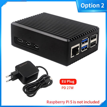 Raspberry Pi 5 Aluminium Alloy Case Metal Shell with Silicone Heatsinks Passive Cooling Enclosure for Raspberry Pi 5 Apsilon