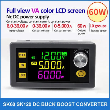 SK60 SK120 DC Buck Boost Converter CNC Adjustable Regulated Laboratory Power Supply Constant Voltage Current Solar Charge Module Apsilon