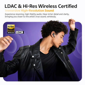 QCY MeloBuds N70 Adaptive ANC Wireless Earbuds Bluetooth 6.0 LDAC Hi-Res Audio 6 Mics Wireless Charging Earphones 50Hrs IPX5 Apsilon