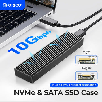 ORICO M.2 NVMe SSD Enclosure, USB 3.1 Gen 2 (10 Gbps) PCIe External Adapter NVMe Case for 2230/2242/2260/2280 M.2 SSD up to 8TB Apsilon
