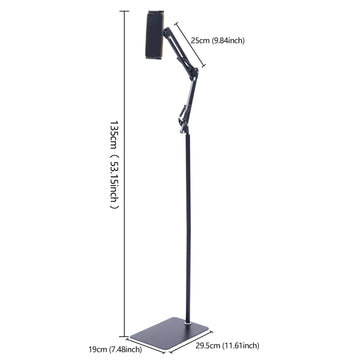 Universal Ipad Stand Floor Tablet Bracket Adjustable Flexible Rotation Phone Holder 360° rotating Stand Support 4.72-7.09in Apsilon