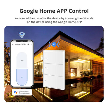 Zemismart Matter WiFi 1 2 3 4 6 Gangs Smart Wall Light Switch Neutral Required with Big Button SmartThings App Homekit Control Apsilon