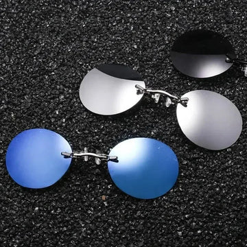Matrix Morpheus - Zonnebril - Rond en Randloos - UV400 - Vintage - Voor Mannen - Randloze Bril Model Apsilon