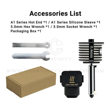 A1/A1 Mini Upgrade Hotend Kit Hardened Steel Replaceable Nozzle 0.2/0.4/0.6/0.8mm High Speed Wear Resistant Hot End Assembly For Bamboo Lab A1/A1 Mini/A2L 3D Printer Parts Apsilon