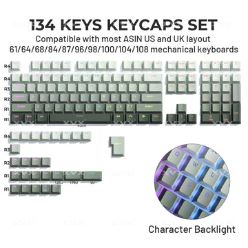 XVX Phantom Gradient Keycaps PBT Top/Side Print Key Caps Double Shot Shine Through Custom Minimalist OEM Russian/Korean Keycap Apsilon