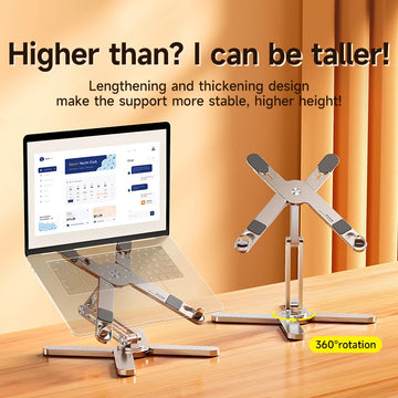 Foldable Laptop Stand 360°Rotation Notebook Table Aluminum Alloy Holder Portable Book Tablet Bracket with Heat Dissipation Apsilon