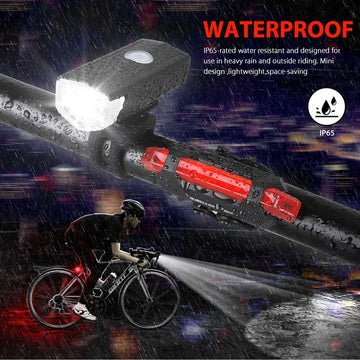 Bike Light Set Bicycle Headlight Taillight Rechargeable Front and Rear Set MTB Bike Flashlight Cycling Lamp Bicycle Accessories Apsilon