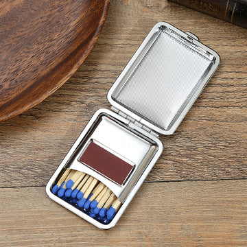 Metal Match-box With Striker Plate Waterproof Sealed Reusable Vintage Compact For Camping Hiking Emergency Kit Family Gifts Apsilon