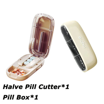 Pill Cutter With Invisible Storage Box Portable 2 In 1 Mini Drug Tablet Medicine Small Small Medicine Box Health Care Pills Case Apsilon
