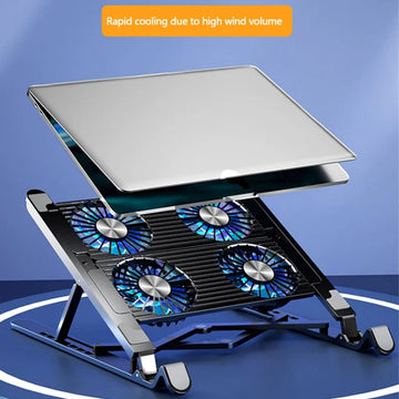 New Laptop Cooler Base Stand Foldable Laptop Cooling Pad Portable Adjustable Notebook Stand for 13-17.3 Inch with 4 Fans Apsilon
