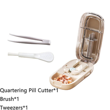 Pill Cutter With Invisible Storage Box Portable 2 In 1 Mini Drug Tablet Medicine Small Small Medicine Box Health Care Pills Case Apsilon