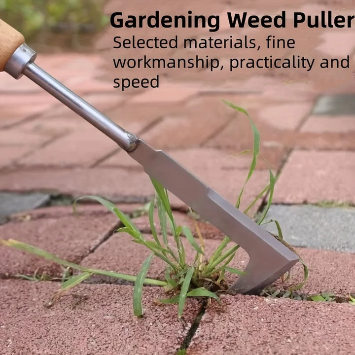 Stainless steel gap weeding tool, L-shaped multi-purpose garden hand tool, used for clearing weeds in yards, terraces, and lanes Apsilon