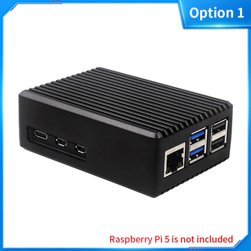Raspberry Pi 5 Aluminium Alloy Case Metal Shell with Silicone Heatsinks Passive Cooling Enclosure for Raspberry Pi 5 Apsilon