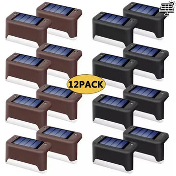 4/8/12Pcs Solar Deck Lights Outdoor Waterproof LED Fence Lights Step Garden Decorate Lamp for Patio Stairs Railing Pathway Apsilon