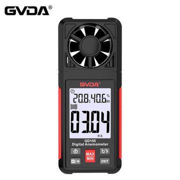 GVDA Digital Anemometer Handheld Wind Speed Meter GD155 for Measuring Wind Speed Temperature and Wind Chill with Backlight LCD Apsilon