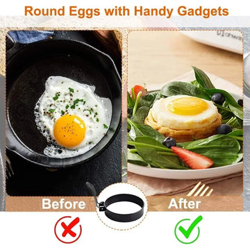 Anti-scald Egg Fried Ring Professional Stainless Steel Nonstick Round Pancake Mold Cooking Egg Mould Breakfast Sandwich Tools Apsilon