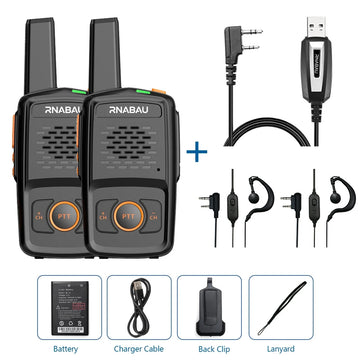Mini Walkie Talkie RNABAU 16 Channels Professional MT-N1 UHF 400-470MHZ Match Baofeng Two Way Radio Apsilon