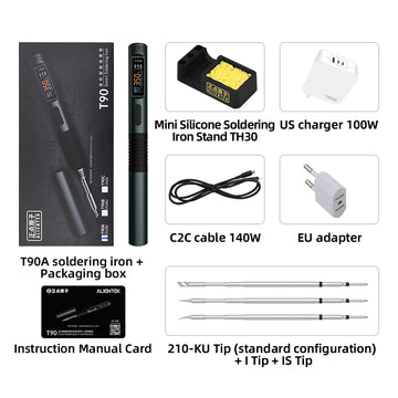 ALIENTEK T90 Smart Soldering Iron PD 140W Adjustable Temperature DC 28V 80-450℃ Welding Solder Station Kit C245 C210 T65 Tools Apsilon